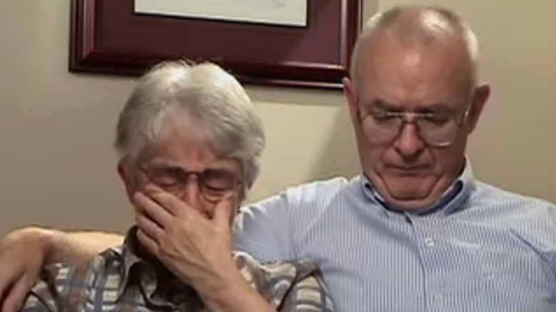 David and Kathleen Bagby crying while being interviewed in Dear Zachary: A Letter to a Son About His Father