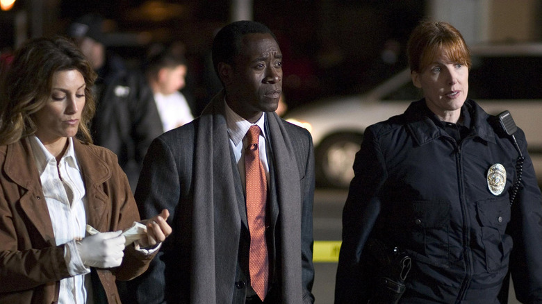 Don Cheadle at crime scene