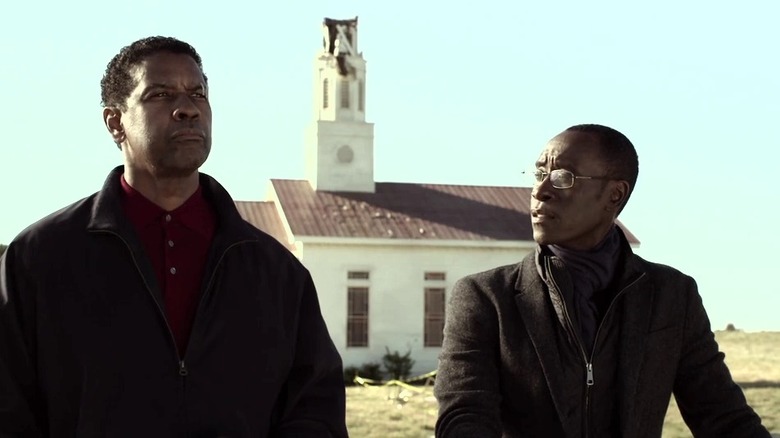 Denzel Washington and Don Cheadle church