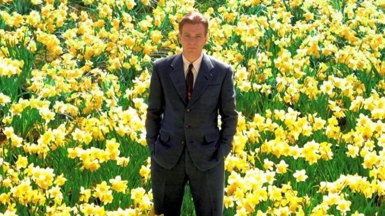 Young Ed in field of daffodils Big Fish