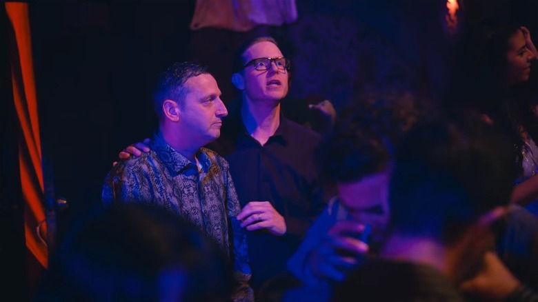 Tim Robinson and Tim Heidecker in a crowd