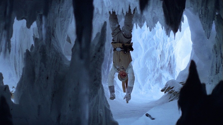 Luke hanging in the wampa's cave