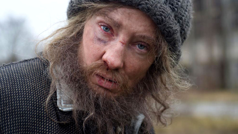 Cate Blanchett as homeless man in Manifesto