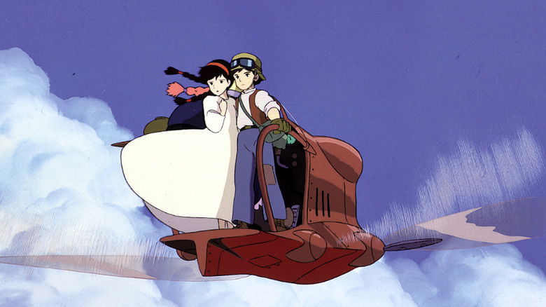 Boy and girl on airship