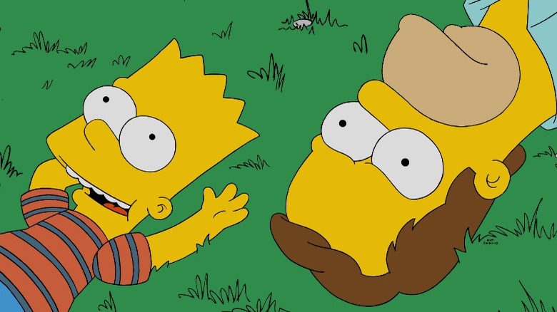 Homer and Bart cloud watching