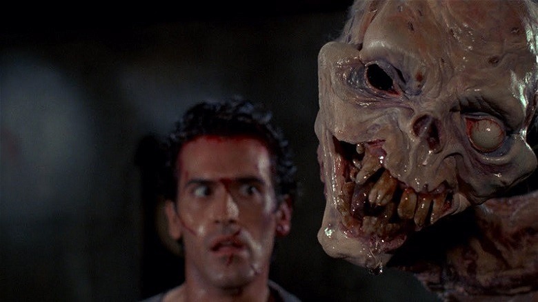 Bruce Campbell and a zombie head