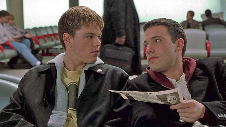 Matt Damon and Ben Affleck looking at each other