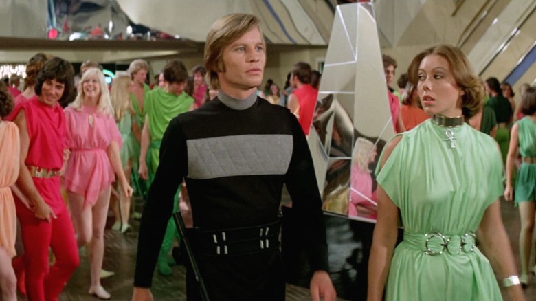 Michael York prepares to run.