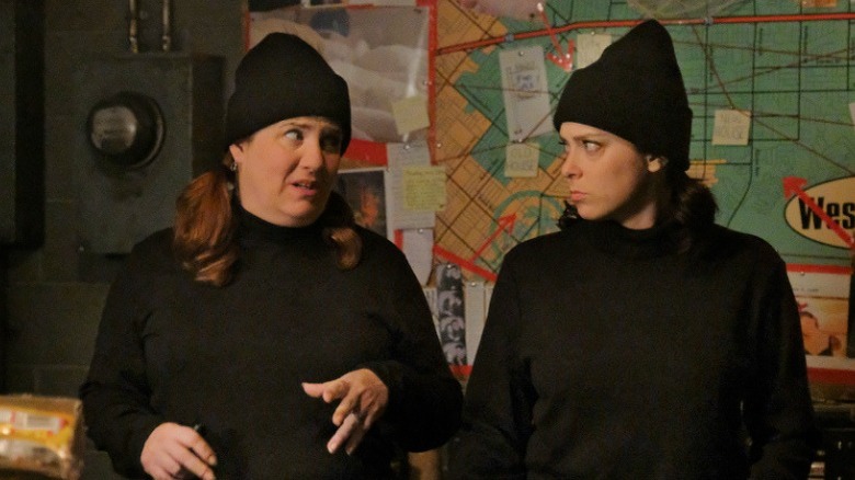 Donna Lynne Champlin and Rachel Bloom wearing black