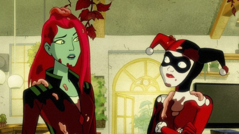 Ivy and Harley Quinn covered in muck