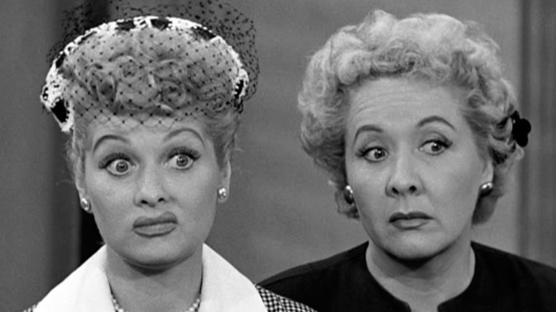 Lucille Ball and Vivian Vance grimacing