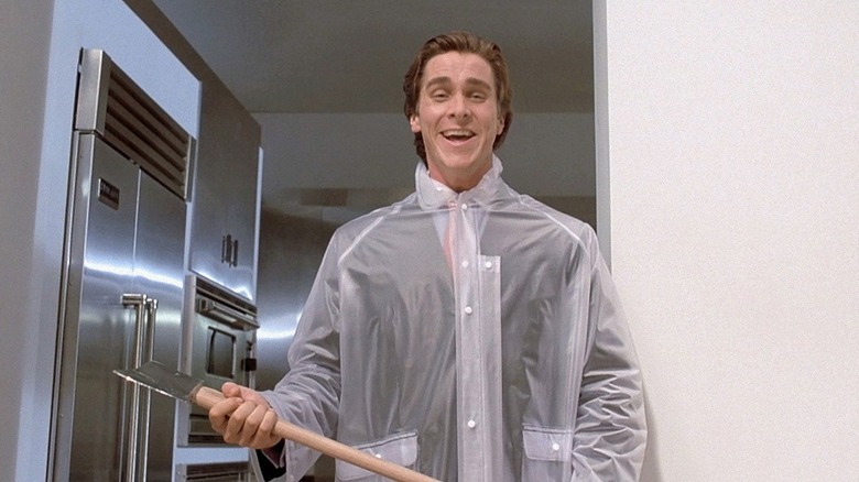 Christian Bale holding axe