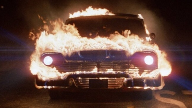 Flaming car in Christine