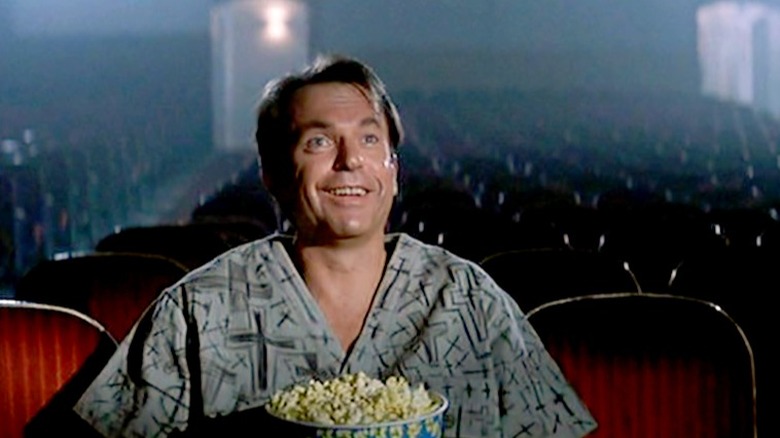 Sam Neill with popcorn