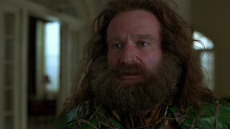 Robin Williams bearded and confused in Jumanji