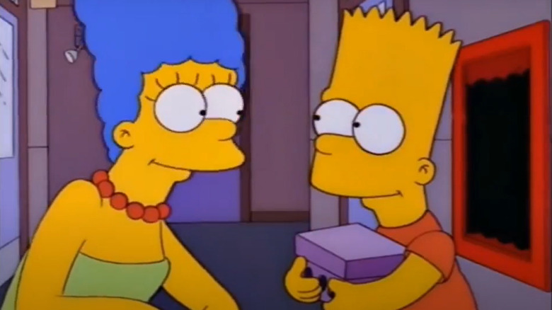 Marge talking to Bart