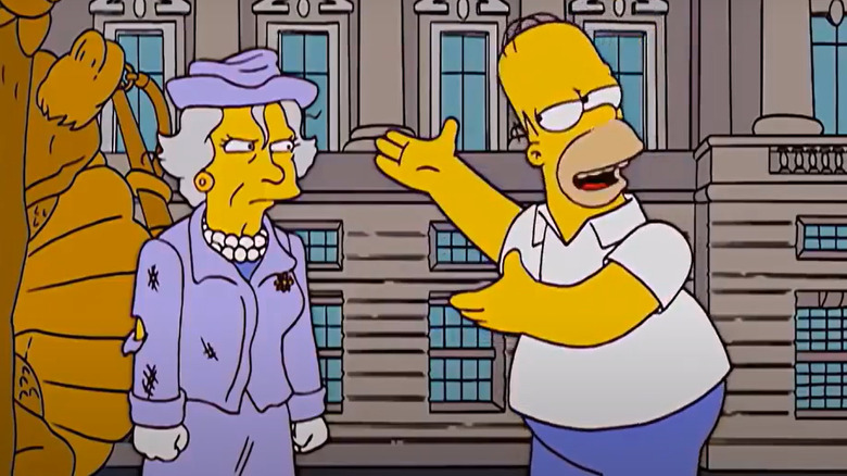 Homer and Queen Elizabeth II