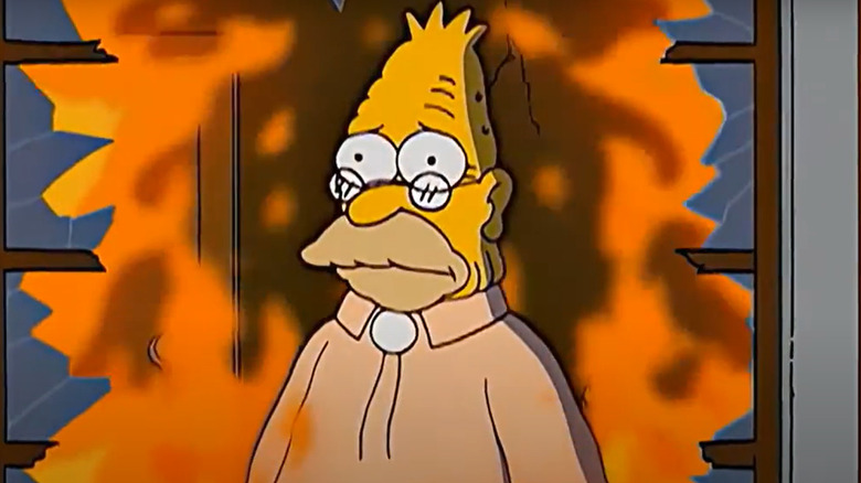 Grandpa Simpson looking sad