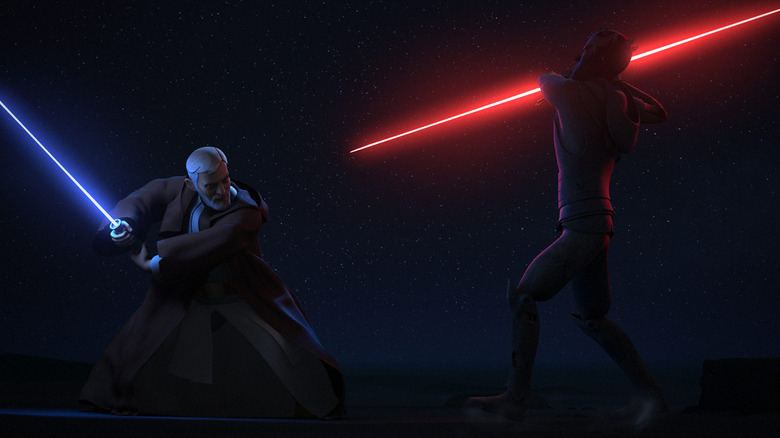 Obi-Wan duels Maul