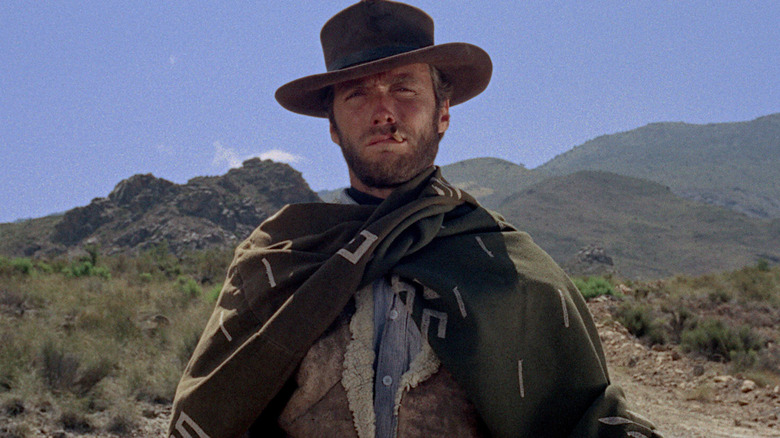 Clint Eastwood wears poncho
