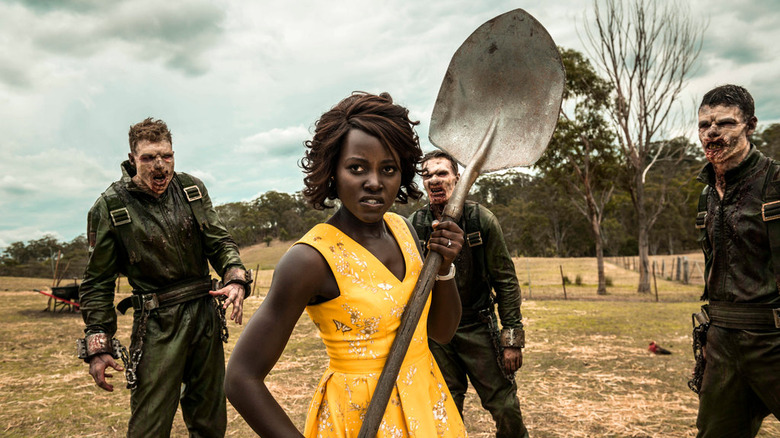 Lupita Nyong'o wields shovel to fight zombies