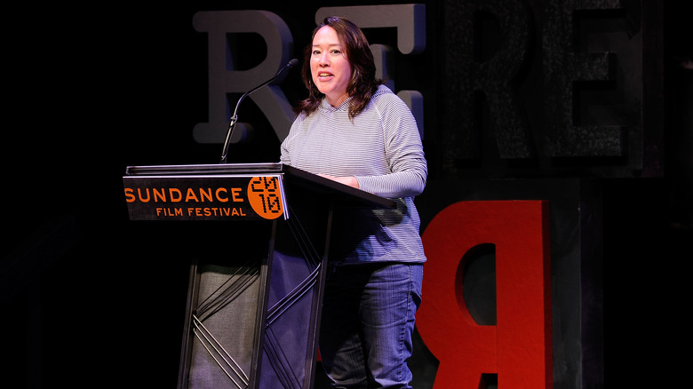 Kusama speaking at Sundance Film Festival 