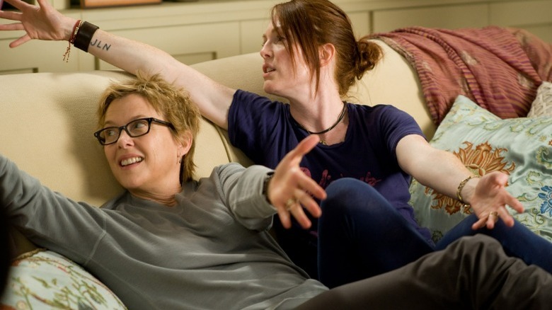 Annette Bening and Julianne Moore on couch