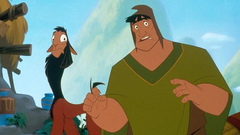 Kuzco and Pacha look concerned in The Emperor's New Groove