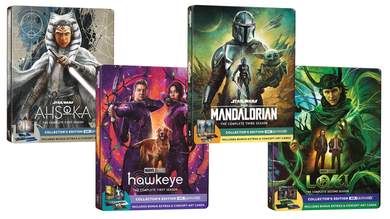 Disney+ Steelbooks for Ahsoka, Hawkeye, Loki, and The Mandalorian