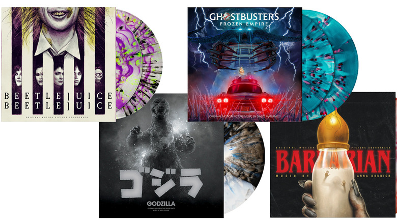 Vinyl Soundtracks for Beetlejuice Beeltejuice, Godzilla 1954, Ghostbusters, Frozen Empire and Barbarian