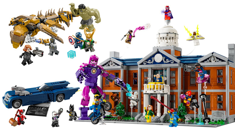 LEGO sets from Avengers, Batman: The Animated Series, and X-Men: The Animated Series