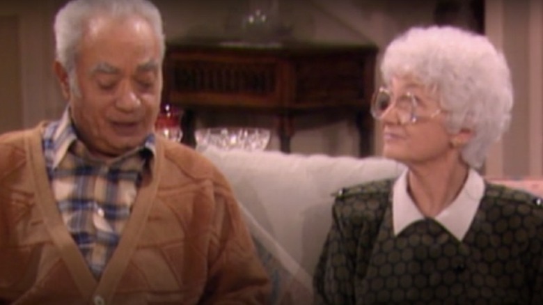 Louis Guss and Estelle Getty share a moment