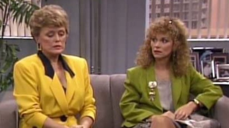 Rue McClanahan and Debra Engle sitting