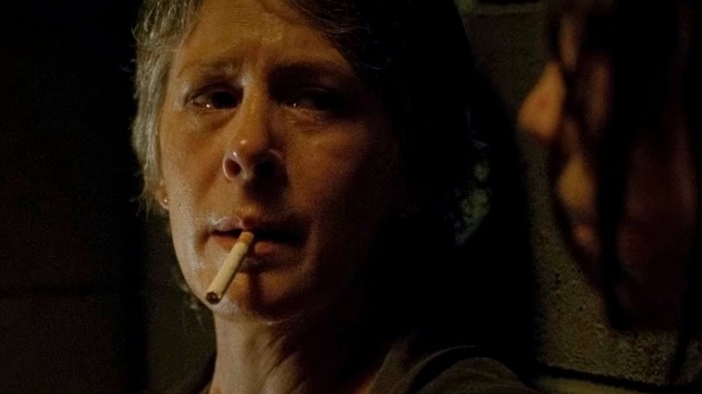 Carol smoking Walking Dead