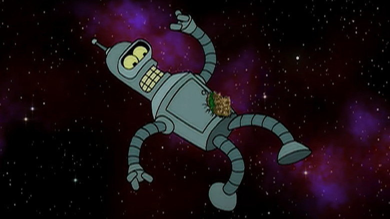 Bender floating in space