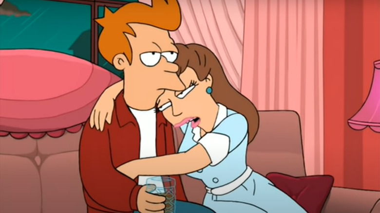 Fry hugging his grandmother