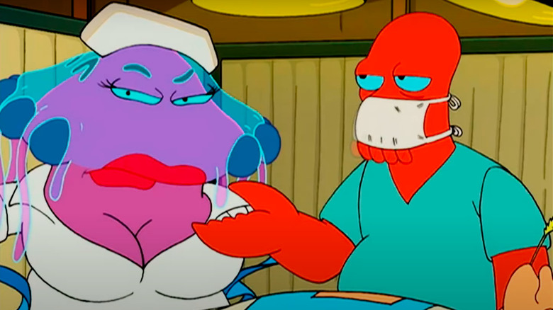 Alien nurse and Zoidberg