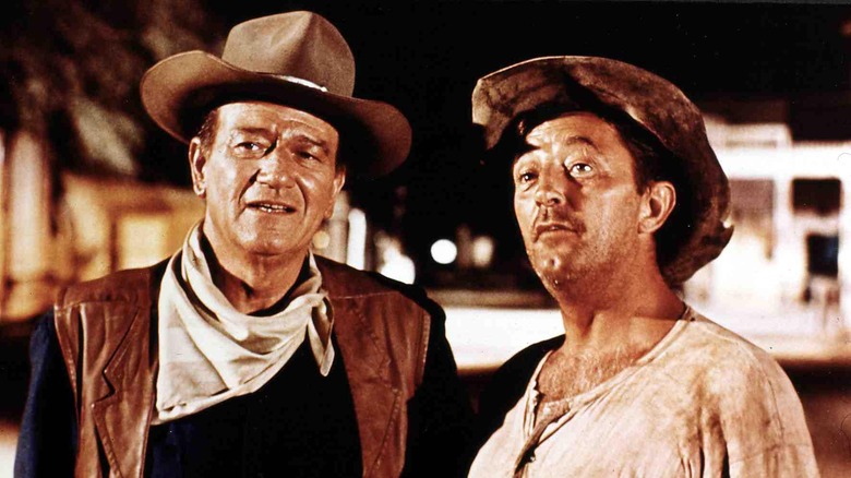 John Wayne and Robert Mitchum in "El Dorado"