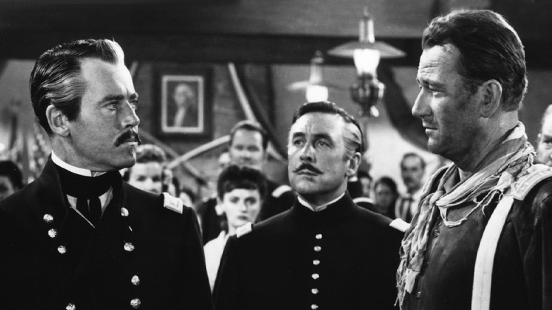 Henry Fonda and John Wayne stare down Fort Apache