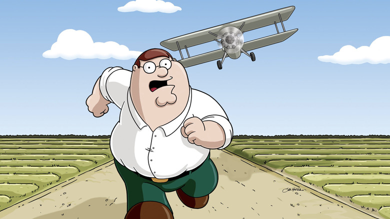 Family Guy, Peter flees a plane like North By Northwest