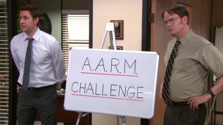 Jim and Manager Dwight in The Office