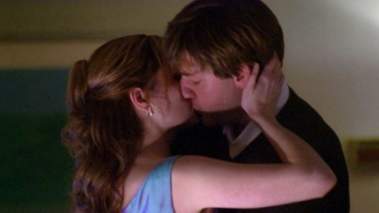 Jim and Pam kiss in The Office