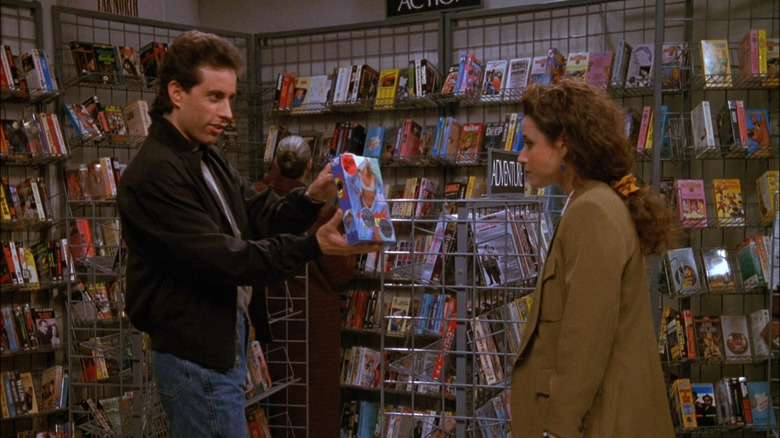 Seinfeld shows Elaine a tape in a video store