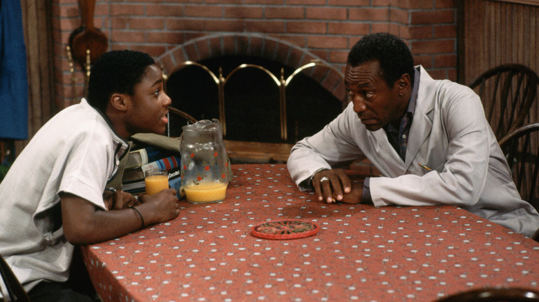 Dr. Cosby talking to Theo in The Cosby Show