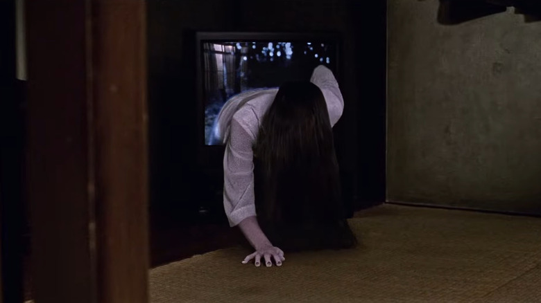 Sadako crawls out of TV