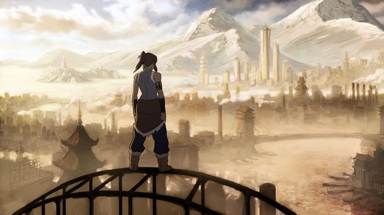 Korra overlooking Republic City in The Legend of Korra