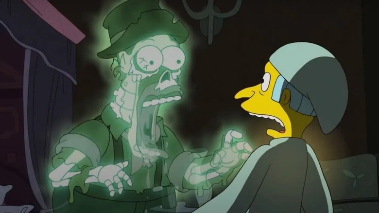 Ghost Homer scares Mr. Burns in The Simpsons