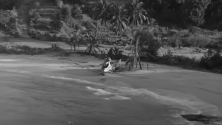 The S.S. Minnow on a beach on Gilligan's Island