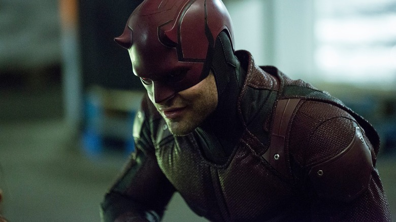 Matt Murdock suited up in the Daredevil costume