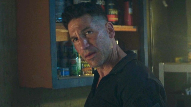 Jon Bernthal as Frank Castle looking quizzically at the camera